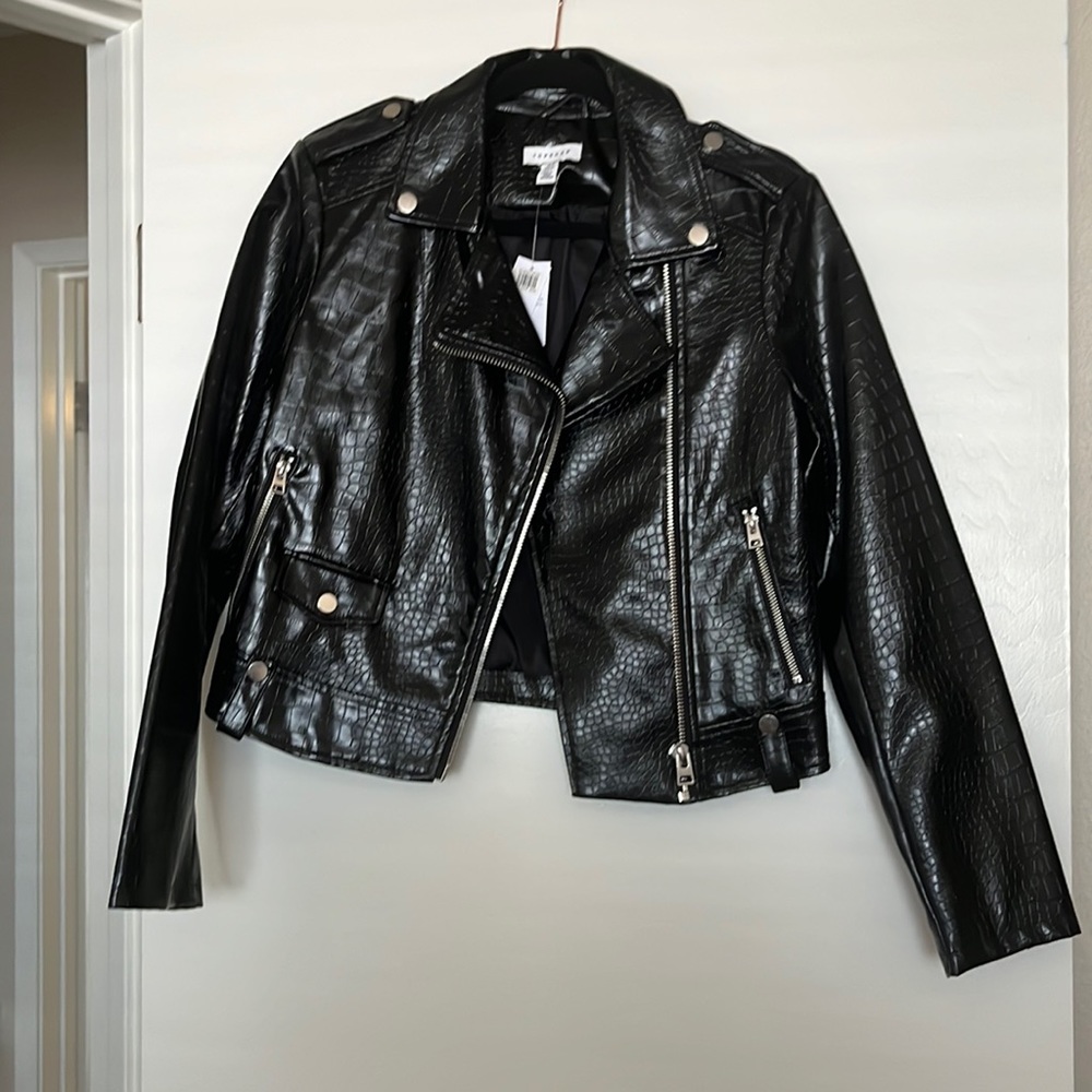 Faux Leather Snakeskin Jacket